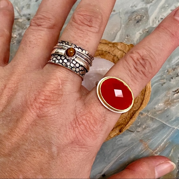 NWOT Artisan Tiger Eye Sterling Silver Ring - Picture 9 of 15